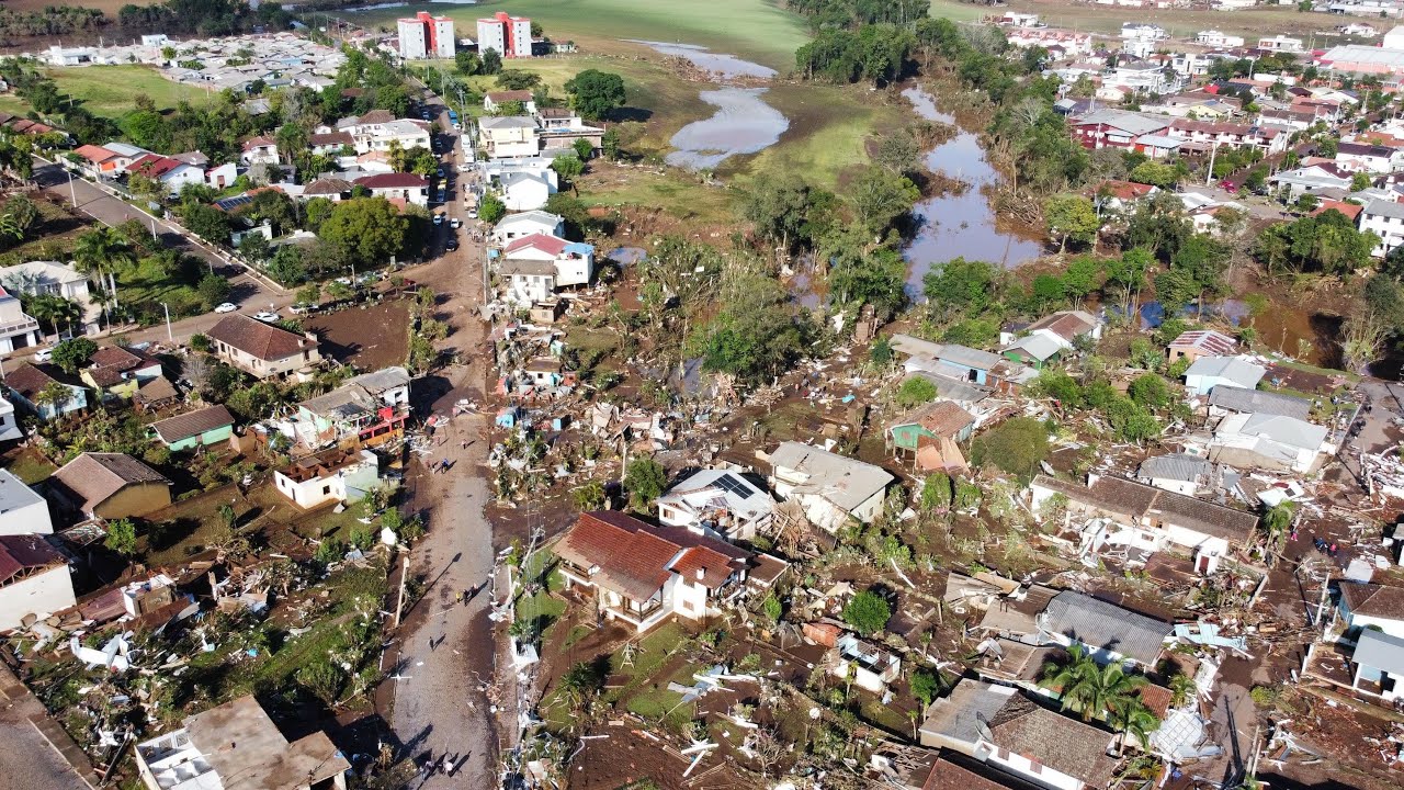 Imagem da Cidade de Roca Sales, uma das mais afetadas durante as enchentes